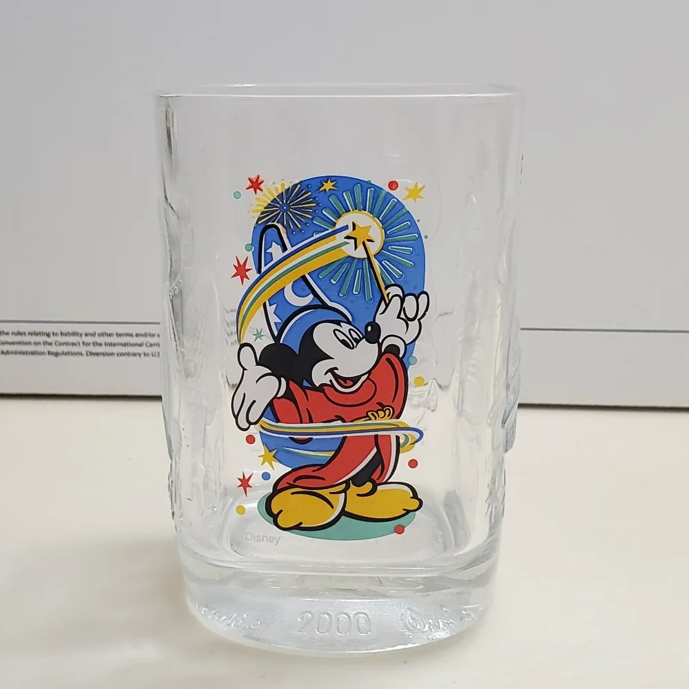 Walt Disney World Mickey Mouse Tumbler Glass McDonalds 2000 Celebration
